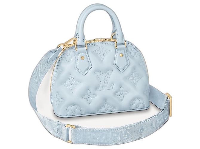 Louis Vuitton Alma BB Bubblegram Handtasche aus Leder Hellblau