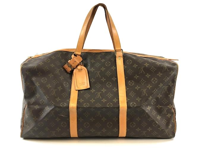 Louis Vuitton Sac souple 55 Monogram canvas Brown Leather ref.518236 - Joli  Closet