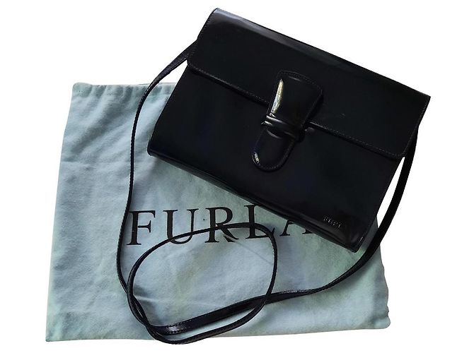 Bolsa Transversal Furla de Couro Azul Escuro