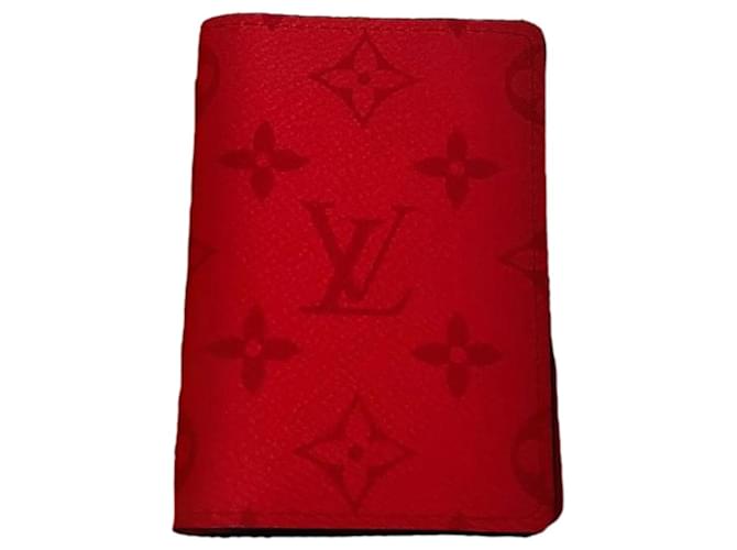 Louis Vuitton Organizador de bolsillo Roja Cuero  ref.518263