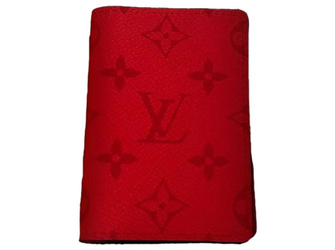Louis Vuitton Pocket Organizer Red Leather