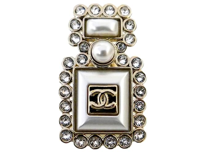 Chanel PF21 Perfume Bottle Pin Brooch White Metal  ref.518348