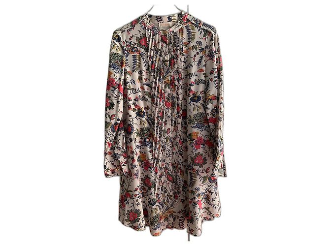 Vestido de cocktail em crepe de seda estampado Tory Burch Multicor