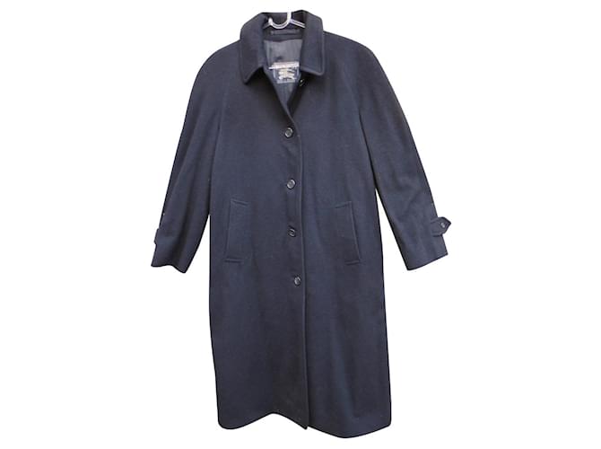talla abrigo burberry 40 Azul marino Lana  ref.518427
