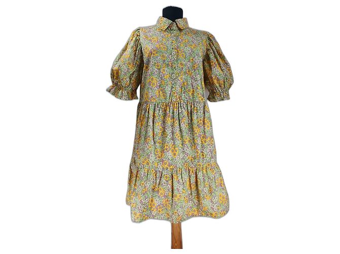 Autre Marque Abito Floreale in Cotone Hunkon Denmark Multicolore