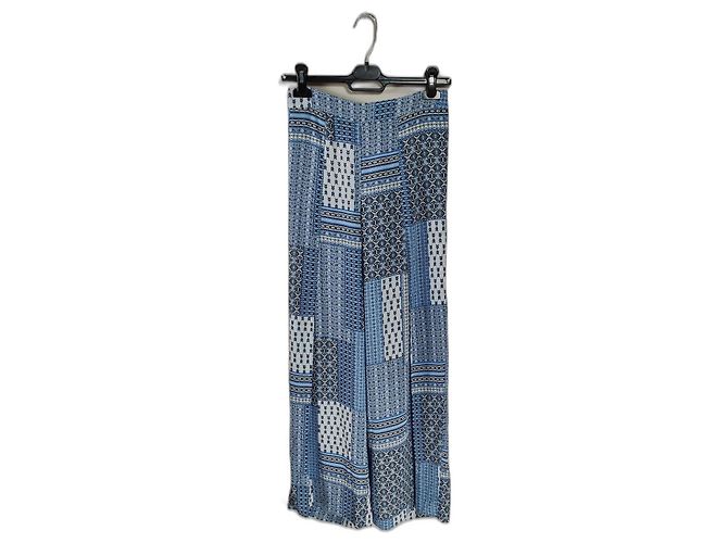 Nanette Lepore Blue Polyester Pants with Side Slits