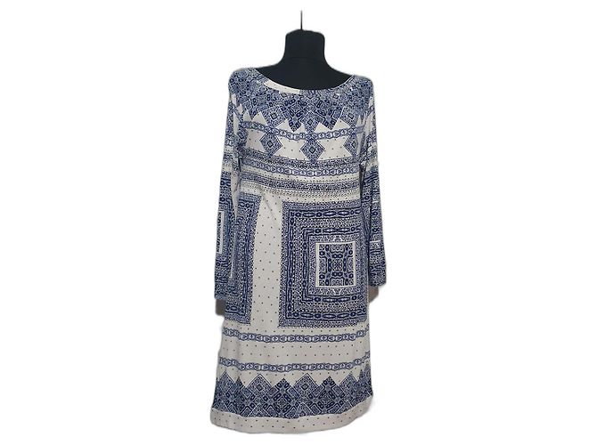Vestido Baum und Pferdgarten de viscose azul Branco