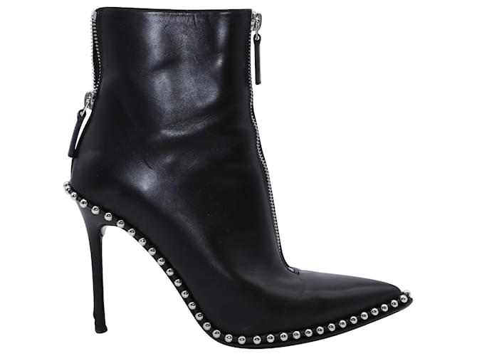 Alexander Wang Eri Studded Ankle Boots in Black Leather  ref.518658