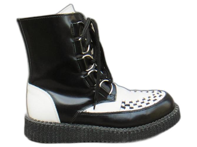 Autre Marque Nevermind p boots 37 Black White Leather  ref.518933