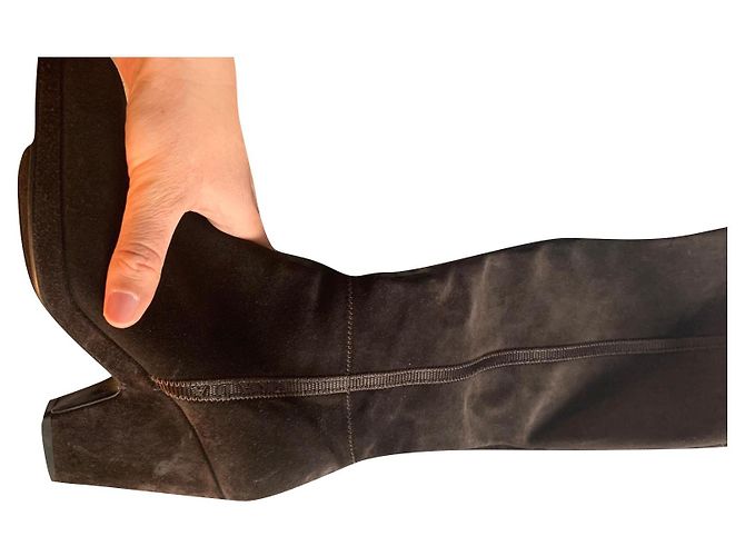 Botas Prada de ante marrón Castaño