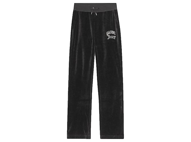 Ganni Pants, leggings Black Cotton Polyester  ref.519031