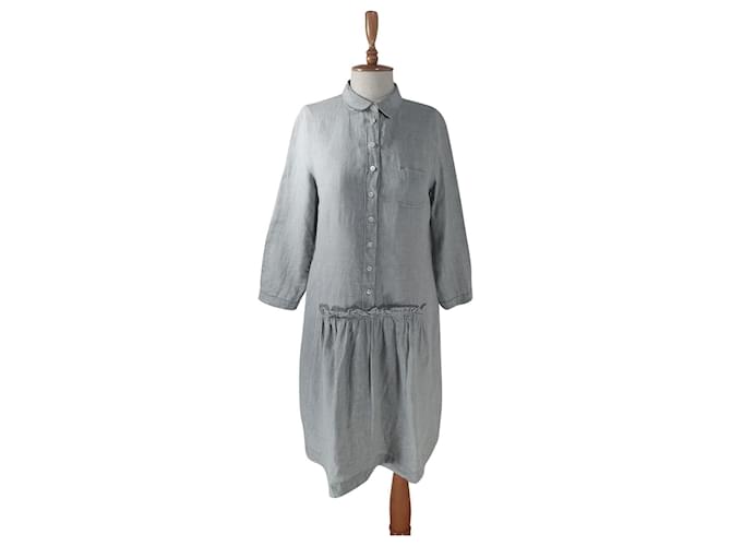 Autre Marque Dresses Grey Linen  ref.519033