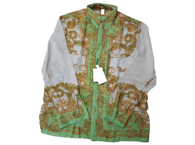 Camicia Gianni Versace Medusa in seta bianca XL Bianco