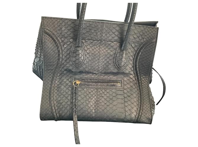 Luggage Céline Handtaschen Marineblau Python  ref.519065