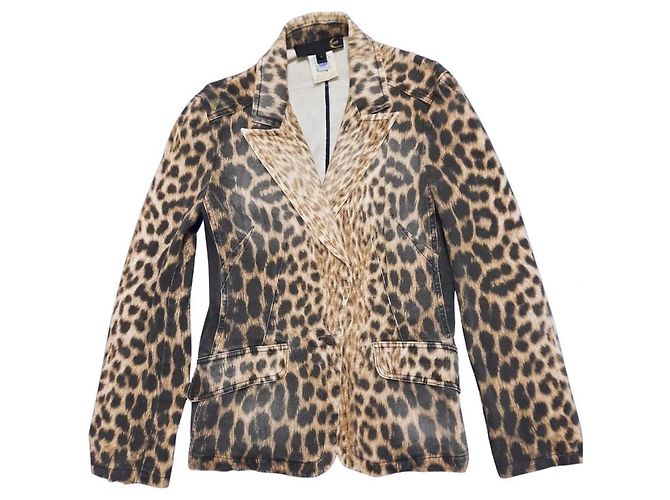 Chaqueta Just Cavalli con Estampado Animalier de Algodón Multicolor