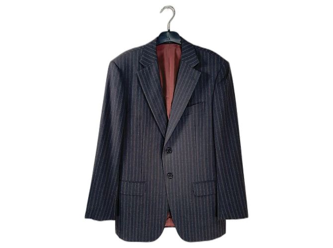 Autre Marque Pal Zileri Gestreifter Wollblazer Grau