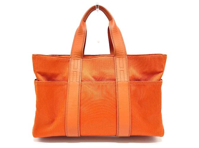 Hermès [Gebraucht] HERMES Hermes Boston Acapulco MM Tote Bag Handtasche Canvas / Leder Damen Brick Orange Baumwolle  ref.519116