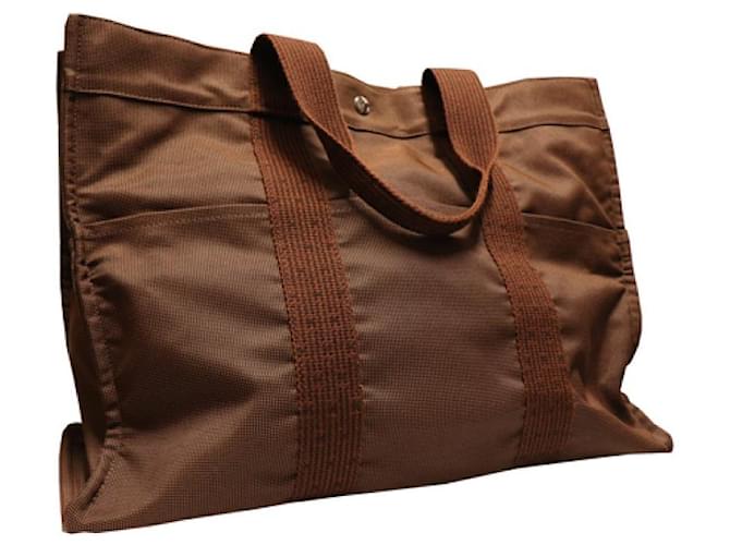 Hermès [Used] HERMES [Hermes] Ale line GM tote bag Brown Cotton  ref.519119