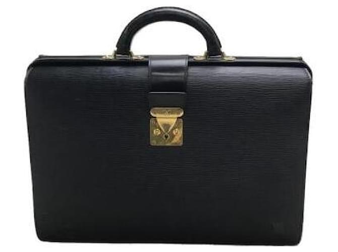Louis Vuitton Bolsos Maletines Negro Cuero  ref.519131