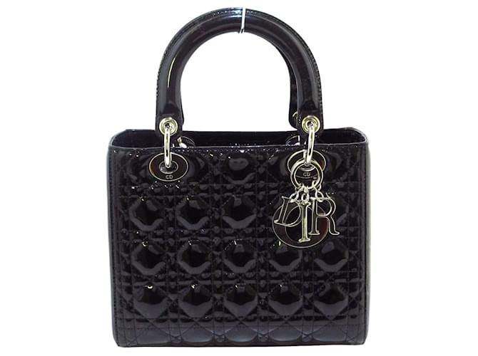 Dior Lady Dior Medium Black Leather ref.519262 - Joli Closet