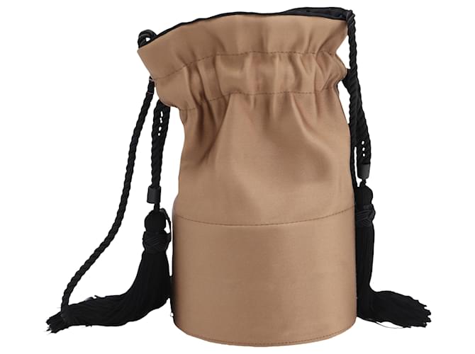 Autre Marque Bucket Bag für die Jagdsaison aus bronzefarbenem Satin Metallisch  ref.519292