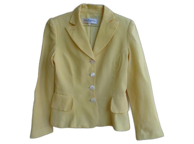 Giacca Guy Laroche Gialla in Seta e Cotone Giallo