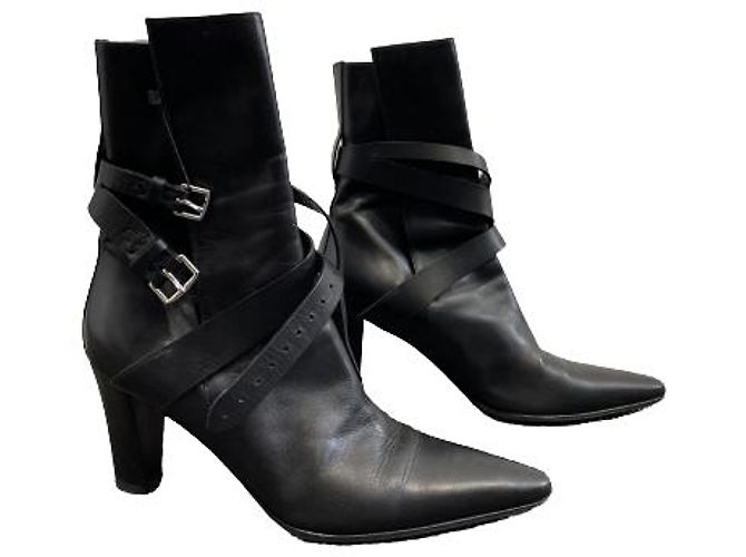Hermès HERMES Stivaletti in pelle nera Nero