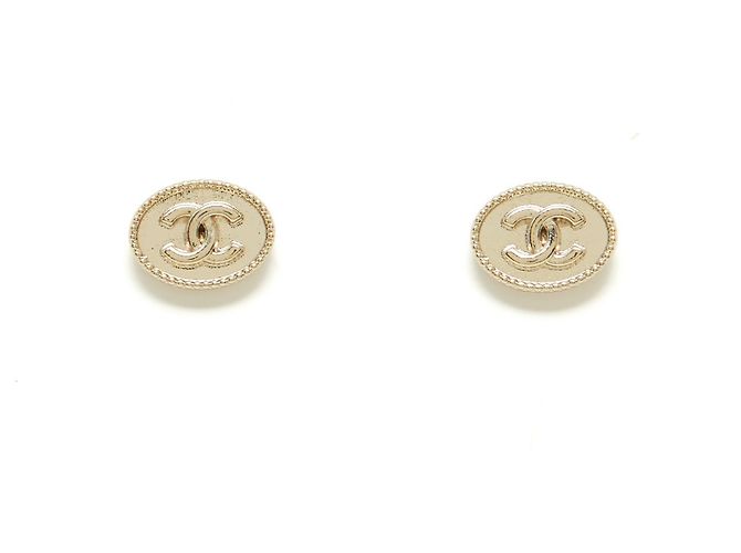 Chanel golden cc oval stud