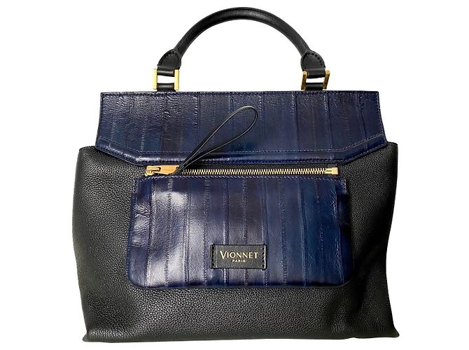Vionnet Bolsa com bolso removível e alça de ombro Preto Azul marinho