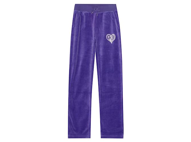 Ganni Pants, leggings Purple Cotton Polyester  ref.519609