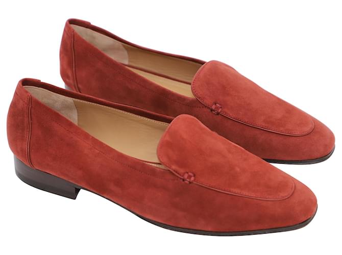 The Row Adam Loafer in dunkelrotem Wildleder