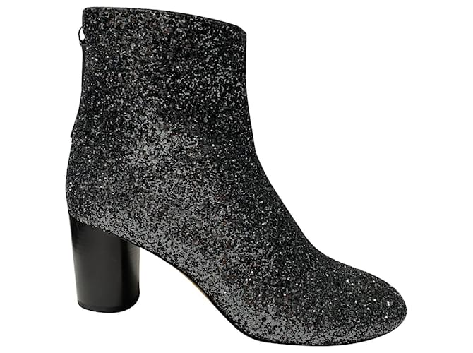 Isabel Marant Ritza Ankle Boot com Glitter Silver Prata  ref.519618