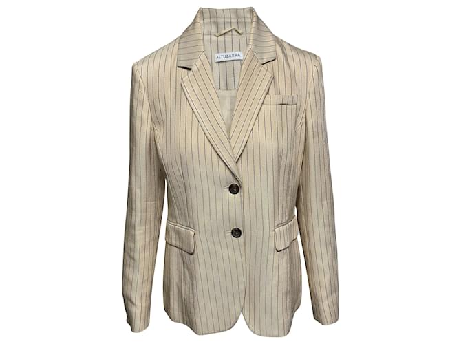 Altuzarra Striped Jacket in Cream Viscose White Cellulose fibre  ref.519648