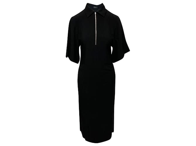 Joseph Fletcher Zip-Detailed Crepe Midi Dress in Black Viscose Cellulose fibre  ref.519654