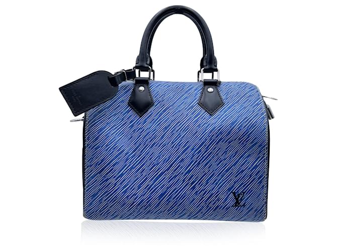 Louis Vuitton Blue Epi Denim Leather Speedy 25 Boston Bag Handbag  ref.519692 - Joli Closet