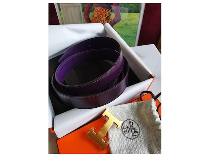 Cinturón Hermès Púrpura  ref.519701