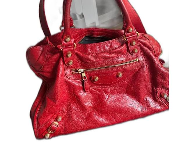 Balenciaga Handbags Red Pony-style calfskin  ref.519800
