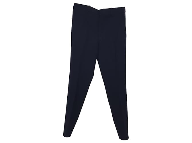 Pantalones tobilleros Gucci en viscosa azul marino Fibra de celulosa  ref.519850