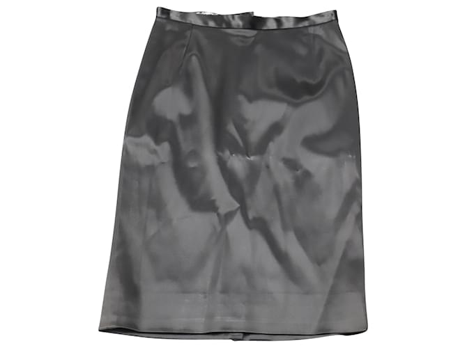 Dolce & Gabbana Pencil Skirt in Black Satin  ref.519869