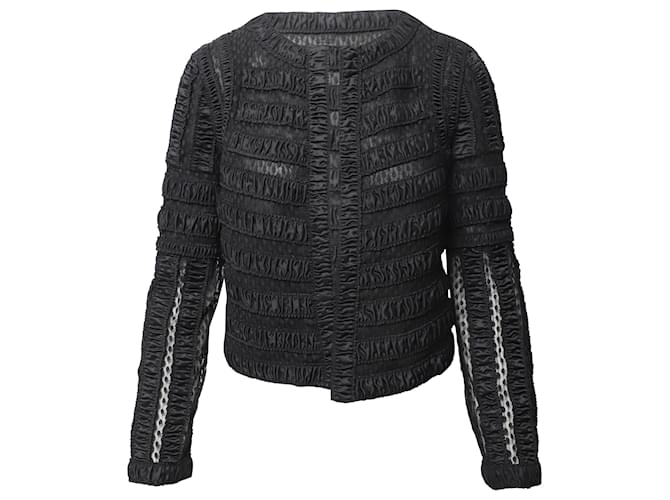 Diane Von Furstenberg Cropped Jacket in Black Cotton  ref.519876