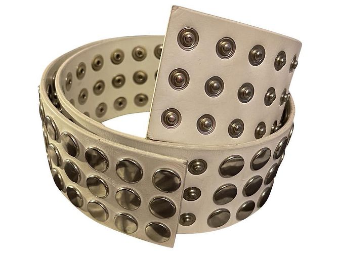 Dolce & Gabbana Ledergürtel weiß silber Silber Hardware
