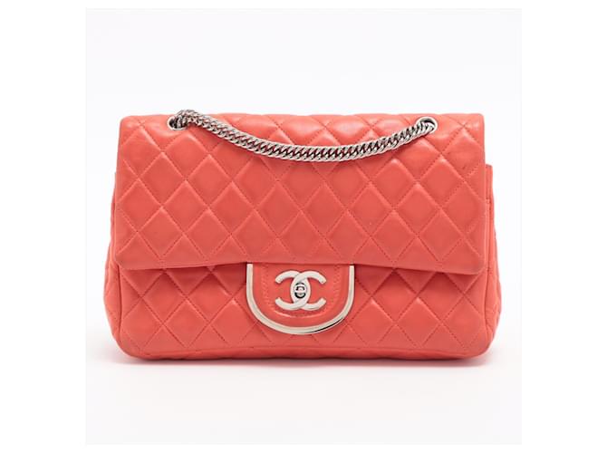 Chanel-Klappentasche Pink Leinwand  ref.520019