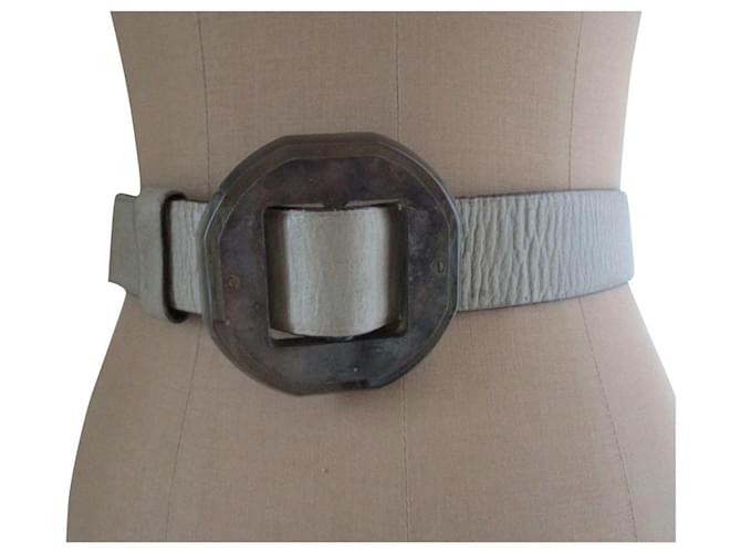 Lanvin Wide beige leather belt.  ref.520099