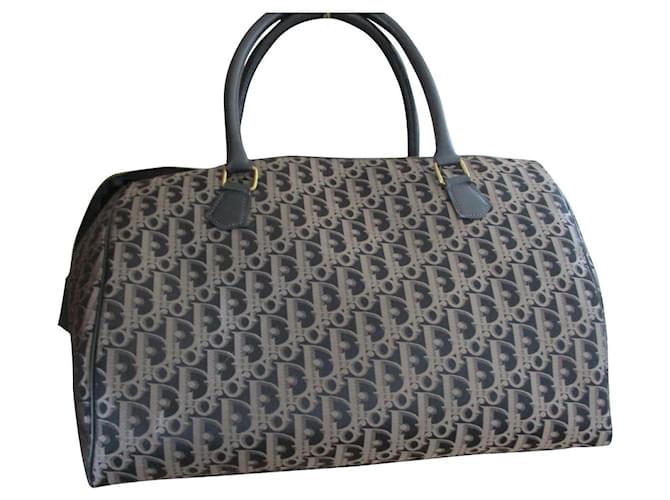 Christian Dior Diorissimo, weekend bag. Navy blue Cloth  ref.520101