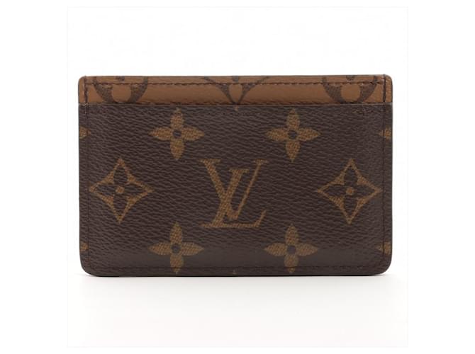 Louis Vuitton Porte cartes recto verso Brown Leather  ref.520104