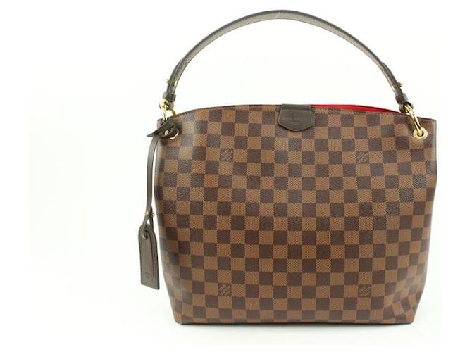 Louis Vuitton Überall ausverkauft Brandneue Damier Ebene Graceful PM Hobo Leder  ref.520172