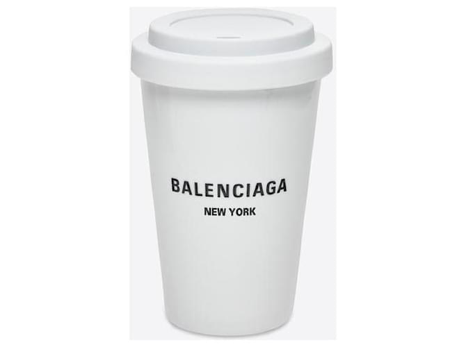 Balenciaga Taza de café New York Cities blanca limitada agotada  ref.520187