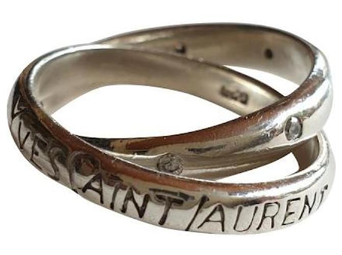 Yves Saint Laurent VINTAGE ▾ Argento  ref.520365