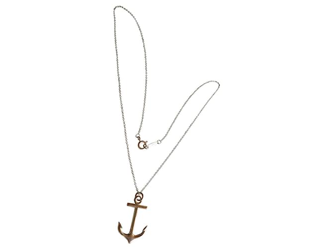 Pre-owned Tiffany & Co. Diamonds & Platinum Nautical Anchor Pendant & Chain  Necklace | Anchor pendant necklace, Round diamond pendant, Anchor pendant