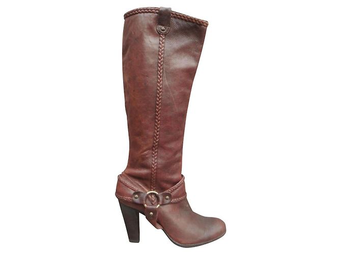 Botas western Frye de cuero marrón oscuro 39,5